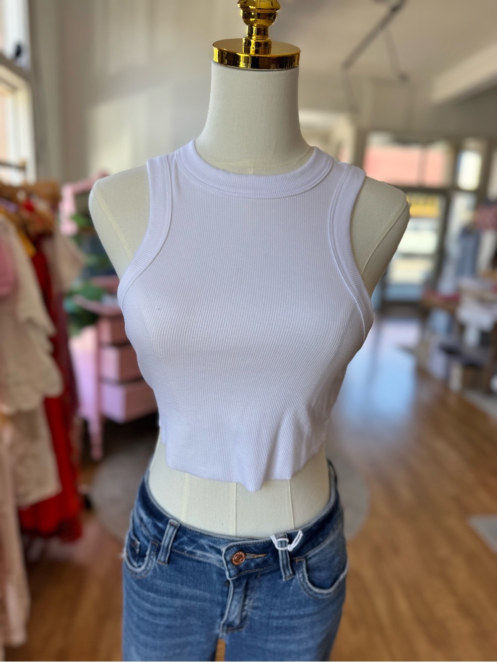 Joah Brown✨ Ribbed Sleeveless Crop Tank Top